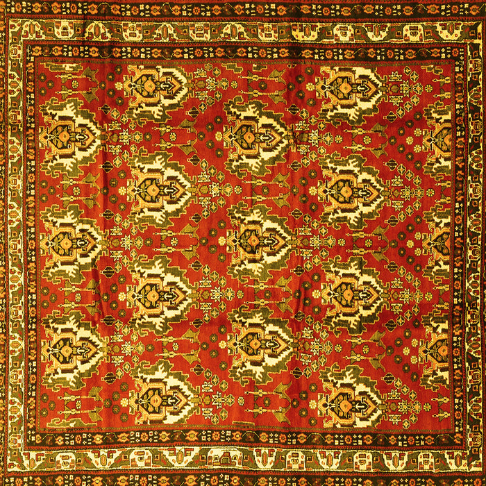 Square Machine Washable Persian Yellow Traditional Rug, wshtr1278yw