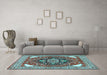 Machine Washable Persian Light Blue Traditional Rug in a Living Room, wshtr1279lblu