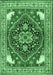 Machine Washable Persian Emerald Green Traditional Area Rugs, wshtr1279emgrn