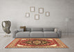 Machine Washable Persian Brown Traditional Rug in a Living Room,, wshtr1279brn