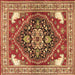 Square Persian Brown Traditional Rug, tr1279brn