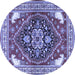 Round Persian Blue Traditional Rug, tr1279blu