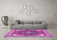 Machine Washable Persian Purple Traditional Rug, wshtr1279pur