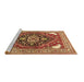 Sideview of Machine Washable Persian Brown Traditional Rug, wshtr1279brn