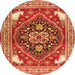 Square Persian Orange Traditional Rug, tr1279org