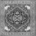 Round Machine Washable Persian Gray Traditional Rug, wshtr1279gry