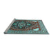 Sideview of Machine Washable Persian Light Blue Traditional Rug, wshtr1279lblu