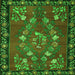 Round Machine Washable Persian Green Traditional Area Rugs, wshtr127grn