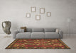 Machine Washable Persian Brown Traditional Rug in a Living Room,, wshtr127brn