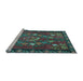 Sideview of Machine Washable Persian Light Blue Traditional Rug, wshtr127lblu