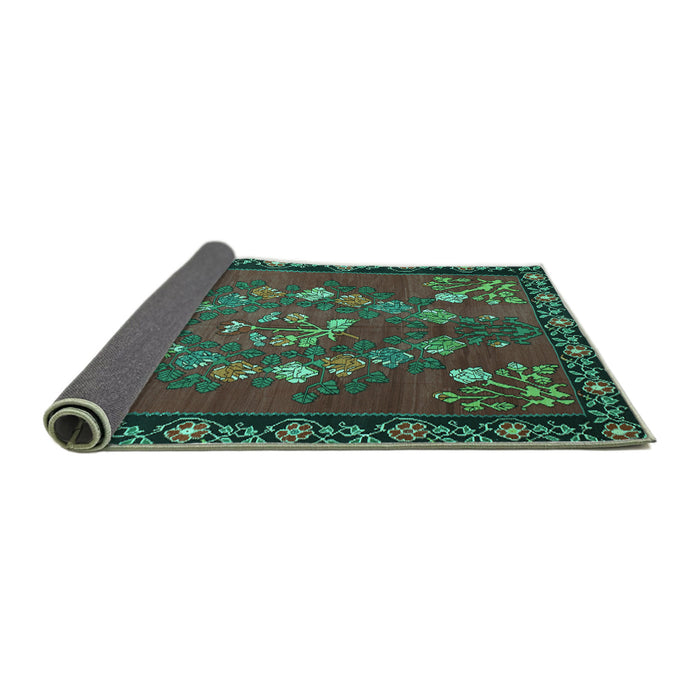 Sideview of Persian Turquoise Traditional Rug, tr127turq