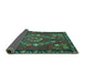 Sideview of Persian Turquoise Traditional Rug, tr127turq