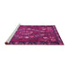 Sideview of Machine Washable Persian Pink Traditional Rug, wshtr127pnk