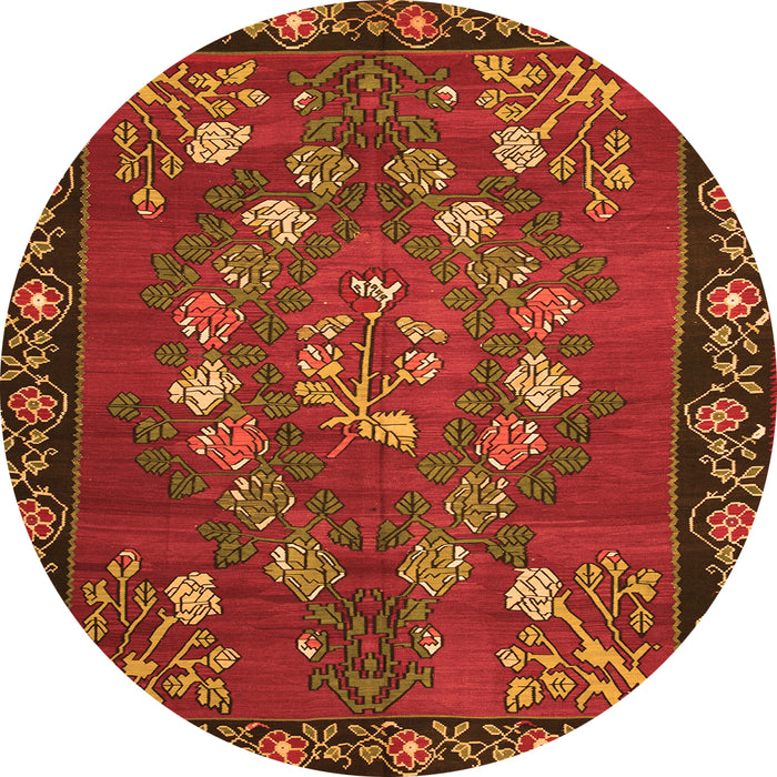 Square Persian Orange Traditional Rug, tr127org