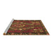 Sideview of Machine Washable Persian Brown Traditional Rug, wshtr127brn