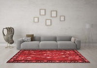 Machine Washable Persian Red Traditional Rug, wshtr127red