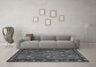 Machine Washable Persian Gray Traditional Rug in a Living Room,, wshtr127gry