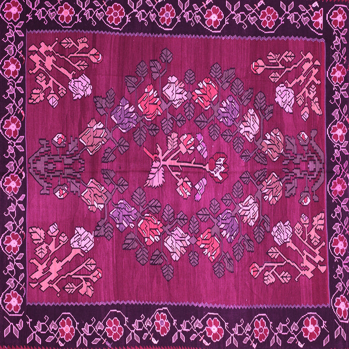 Square Machine Washable Persian Pink Traditional Rug, wshtr127pnk