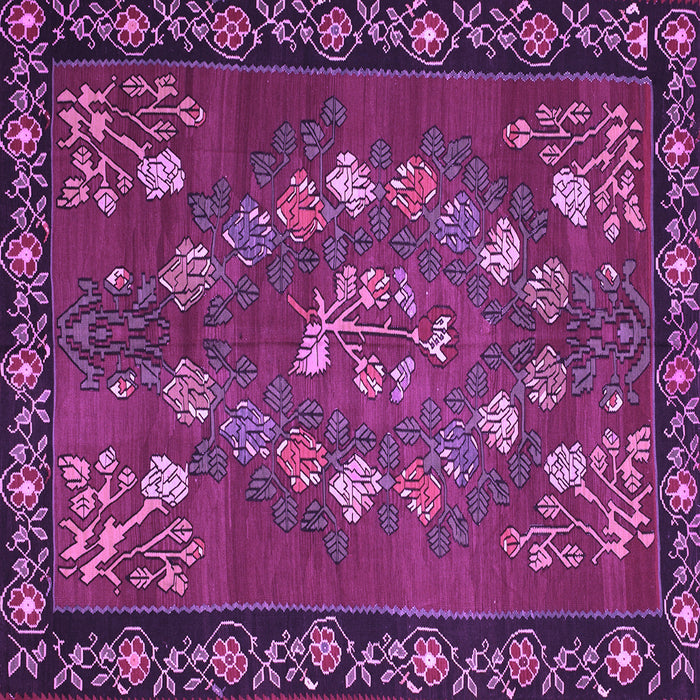 Square Machine Washable Persian Purple Traditional Area Rugs, wshtr127pur