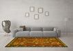 Machine Washable Persian Yellow Traditional Rug in a Living Room, wshtr127yw