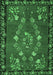 Machine Washable Persian Emerald Green Traditional Area Rugs, wshtr127emgrn