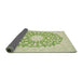 Sideview of Traditional Khaki Gold Medallion Rug, tr128