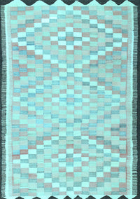 Southwestern Light Blue Country Rug, tr1280lblu