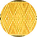 Round Southwestern Yellow Country Rug, tr1280yw