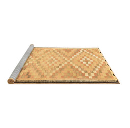 Sideview of Machine Washable Southwestern Brown Country Rug, wshtr1280brn