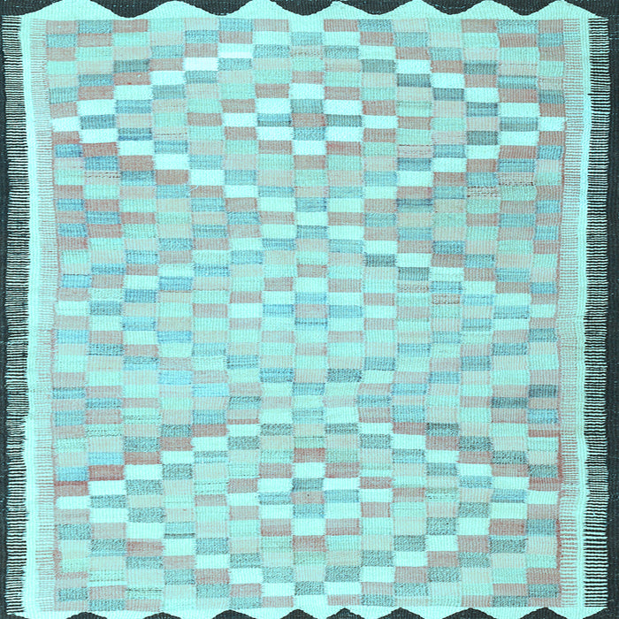 Square Machine Washable Southwestern Light Blue Country Rug, wshtr1280lblu
