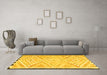 Machine Washable Southwestern Yellow Country Rug in a Living Room, wshtr1280yw