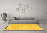 Machine Washable Southwestern Yellow Country Rug, wshtr1280yw