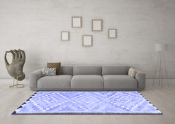 Machine Washable Southwestern Blue Country Rug in a Living Room, wshtr1280blu