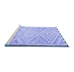 Sideview of Machine Washable Southwestern Blue Country Rug, wshtr1280blu
