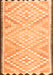 Serging Thickness of Machine Washable Southwestern Orange Country Area Rugs, wshtr1280org