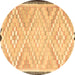 Round Southwestern Brown Country Rug, tr1280brn