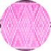 Round Southwestern Pink Country Rug, tr1280pnk