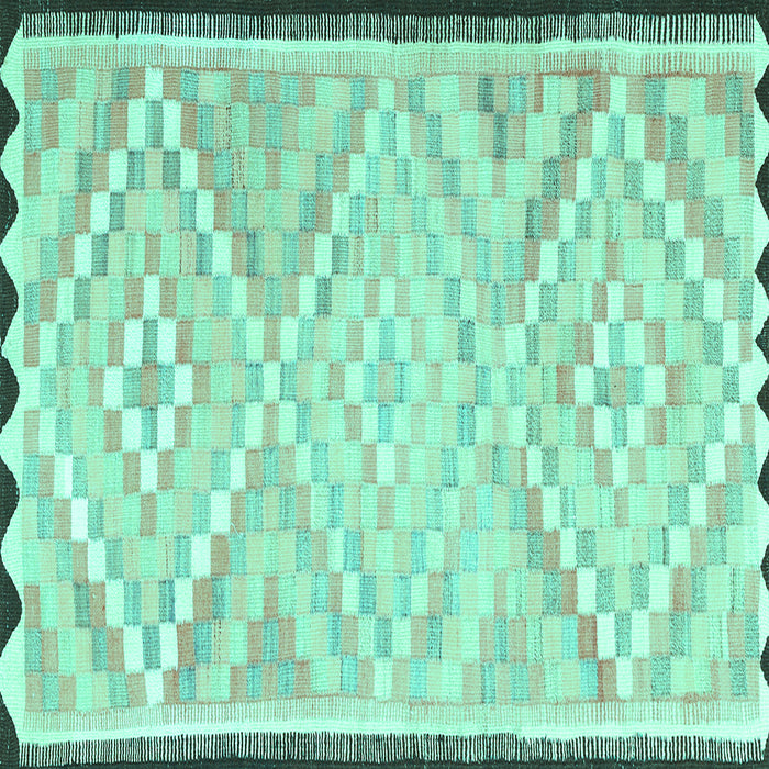 Square Southwestern Turquoise Country Rug, tr1280turq