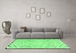 Machine Washable Southwestern Emerald Green Country Area Rugs in a Living Room,, wshtr1280emgrn