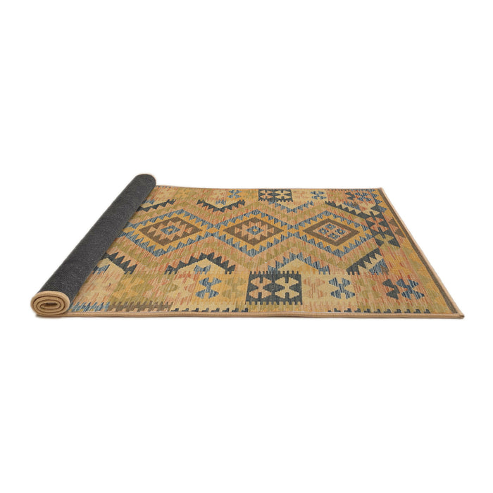 Sideview of Traditional Dark Gold Brown Persian Rug, tr1281