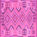 Square Persian Pink Traditional Rug, tr1281pnk