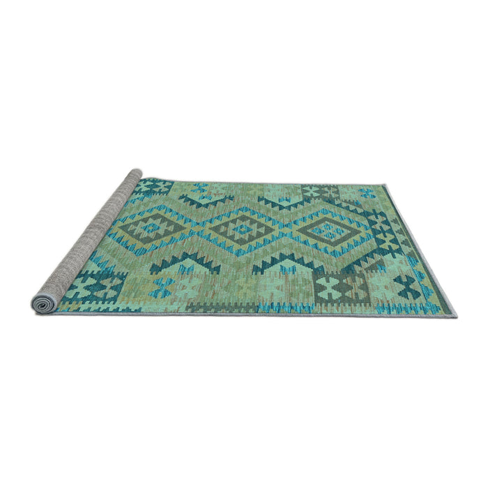Sideview of Machine Washable Persian Light Blue Traditional Rug, wshtr1281lblu