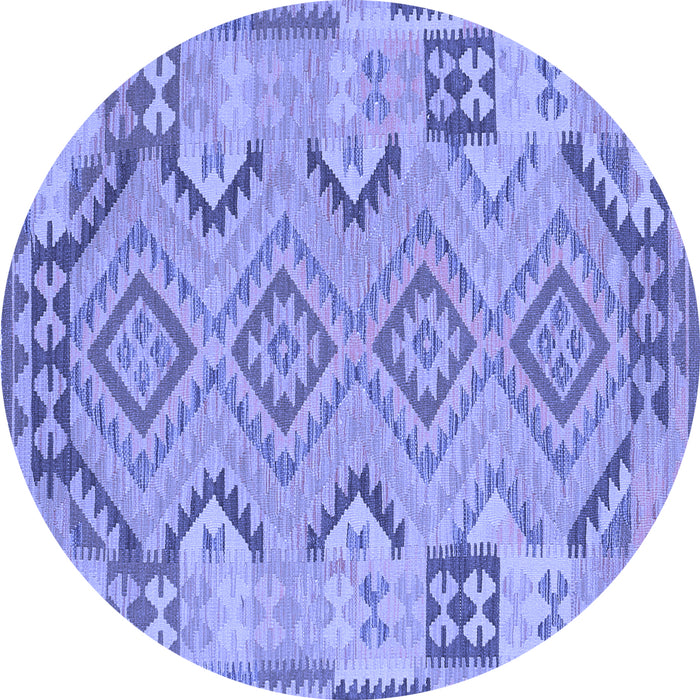 Round Persian Blue Traditional Rug, tr1281blu