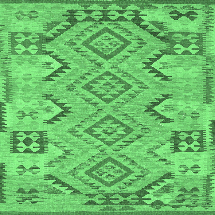 Square Persian Emerald Green Traditional Rug, tr1281emgrn