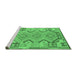 Sideview of Machine Washable Persian Emerald Green Traditional Area Rugs, wshtr1281emgrn