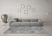 Machine Washable Persian Gray Traditional Rug in a Living Room,, wshtr1281gry