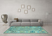 Machine Washable Persian Light Blue Traditional Rug in a Living Room, wshtr1281lblu