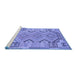 Sideview of Machine Washable Persian Blue Traditional Rug, wshtr1281blu