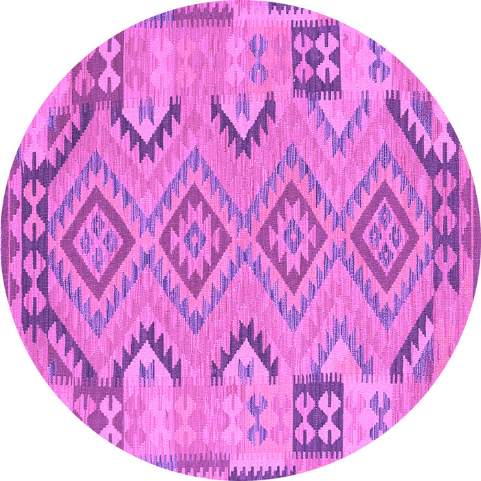 Round Persian Purple Traditional Rug, tr1281pur
