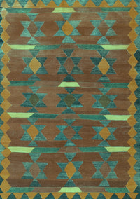 Southwestern Turquoise Country Rug, tr1282turq